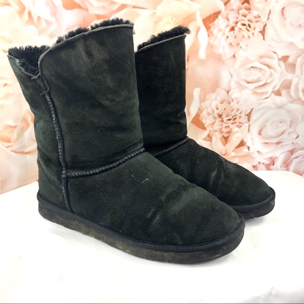 Lamo black boots leather mod calf boots size 9